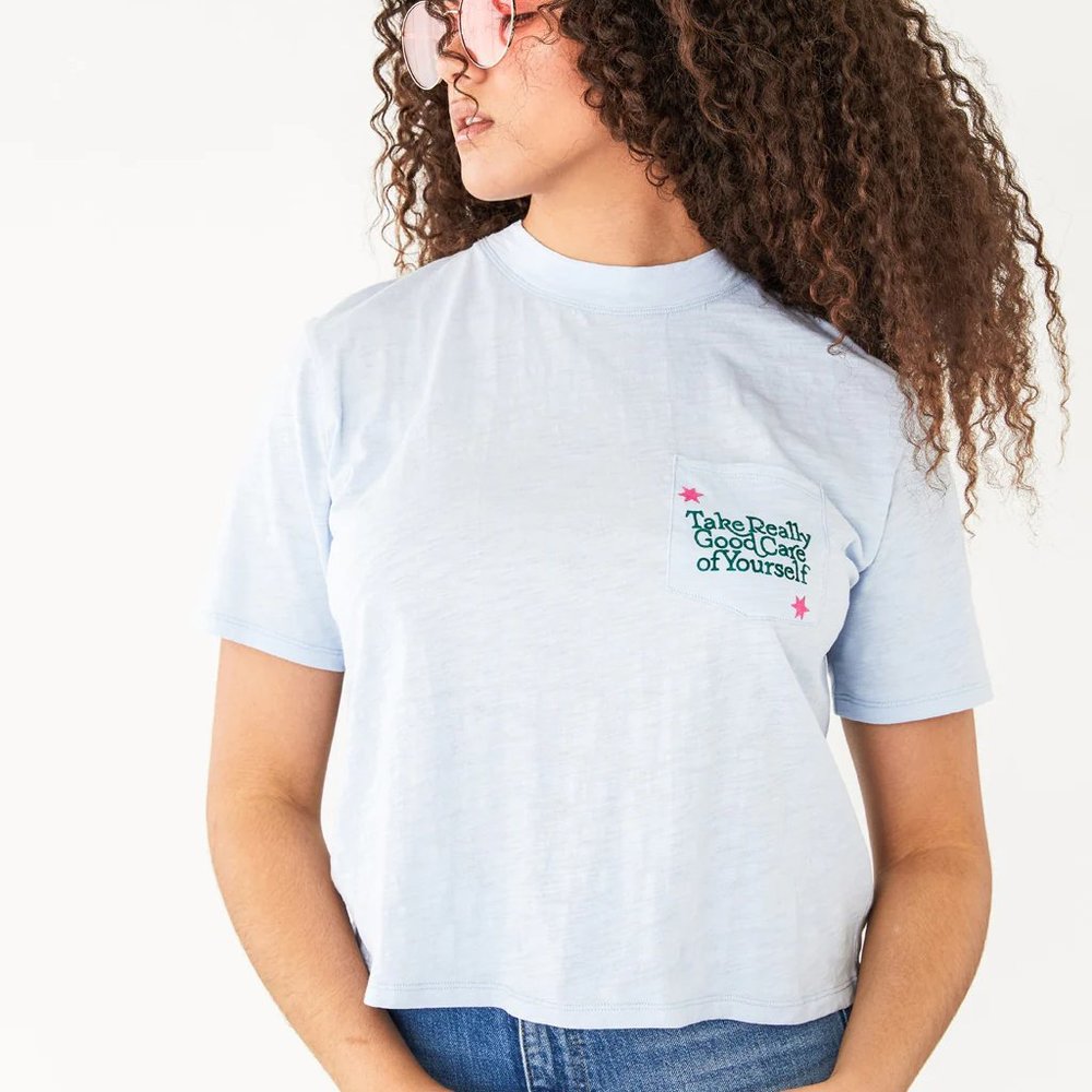 Ban.do Take Really Good Care Slub Pocket Tee